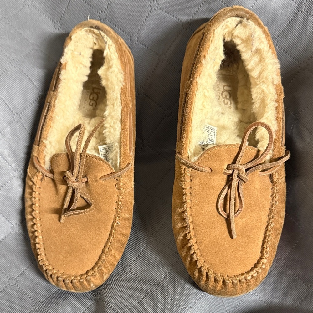 UGG Chestnut Suede Moccasin Slippers